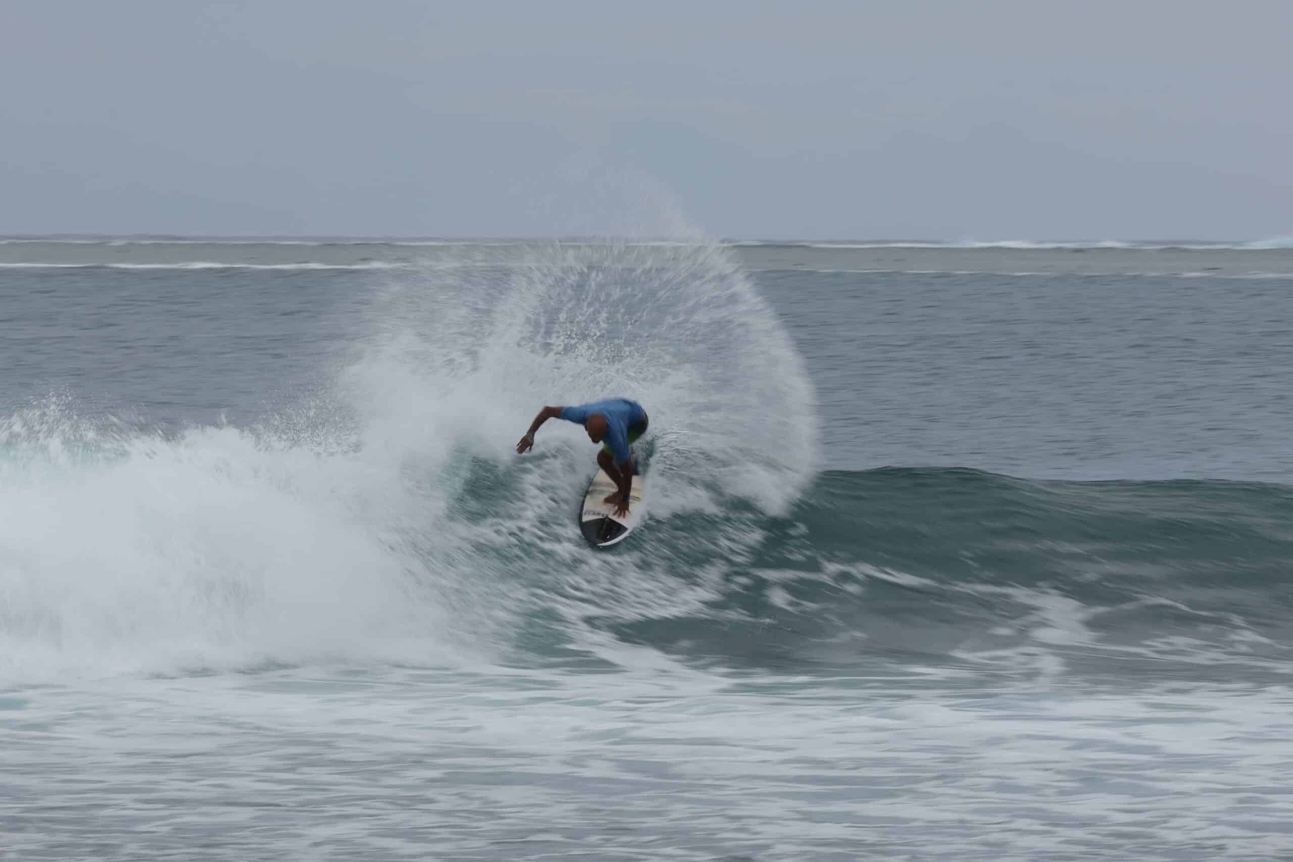 Palm trees and oceanfront scenery in Medewi, West Bali